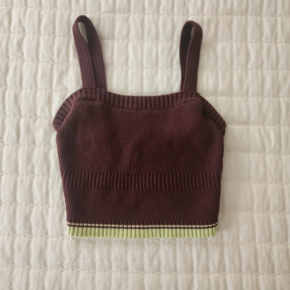 Kendall & Kylie Maroon Knit Top